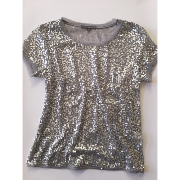 silver chiffon top
